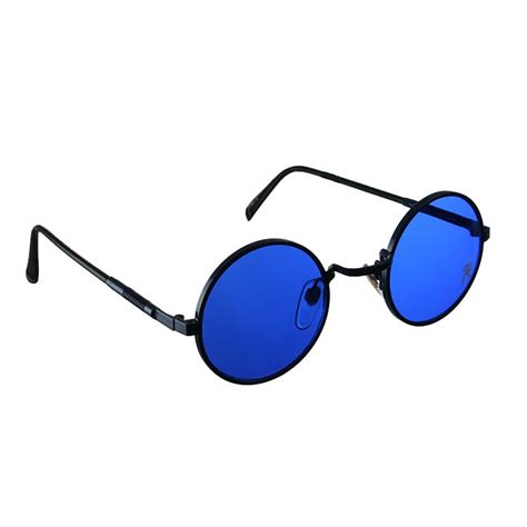 blue round sunglasses ebay